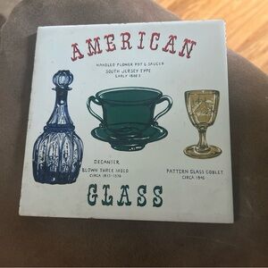 Vintage Richards Tile Trivet American Pewter 6"x6" Square England Ceramic